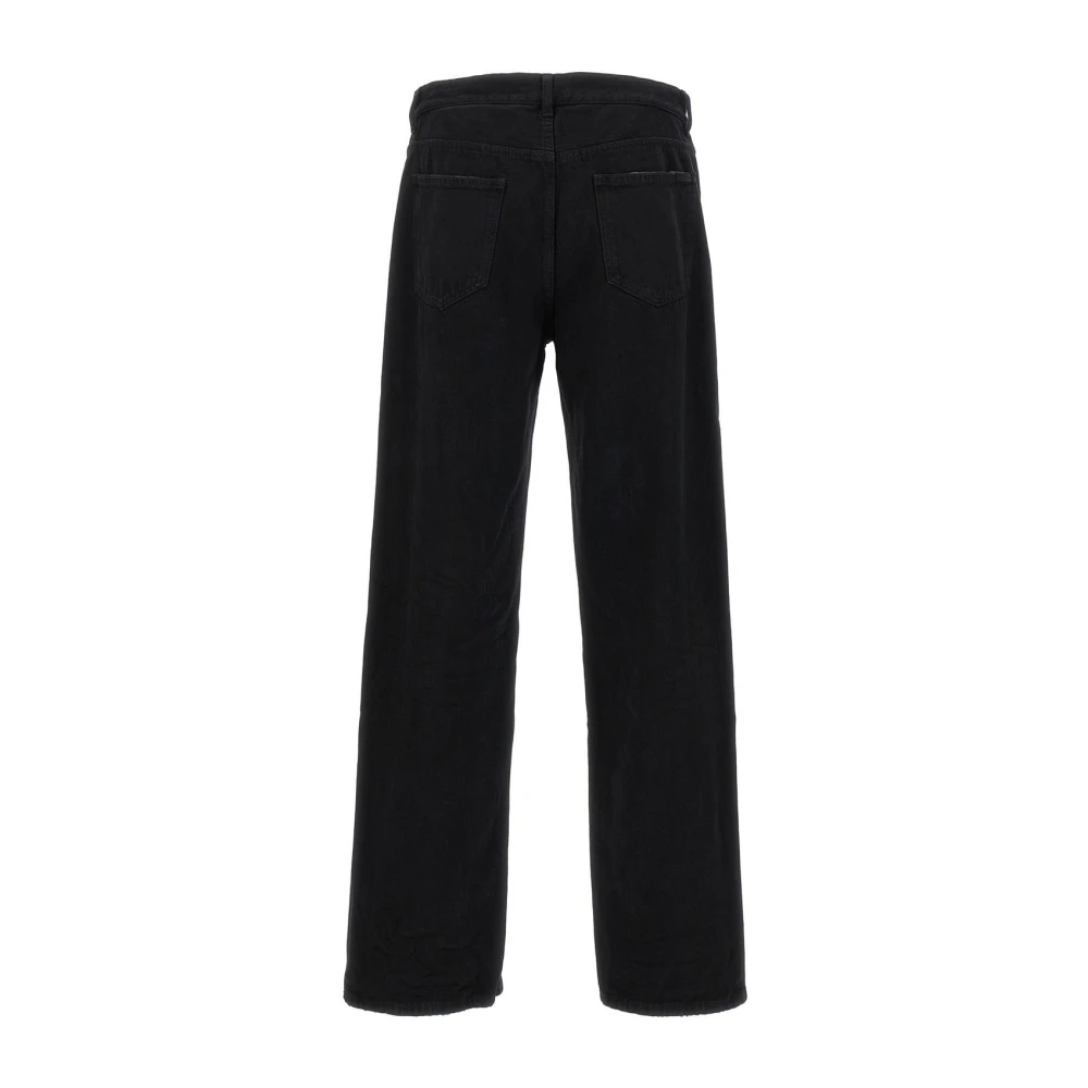Saint Laurent Zwarte Katoenen Jeans met Knoopsluiting Black Heren