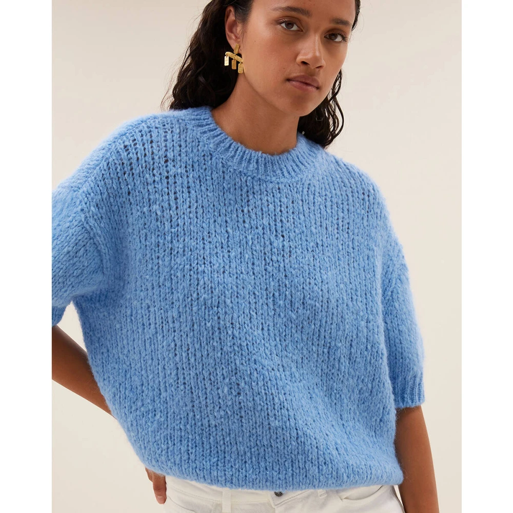 By-Bar Korte Mouw Nino Pullover Blue Dames