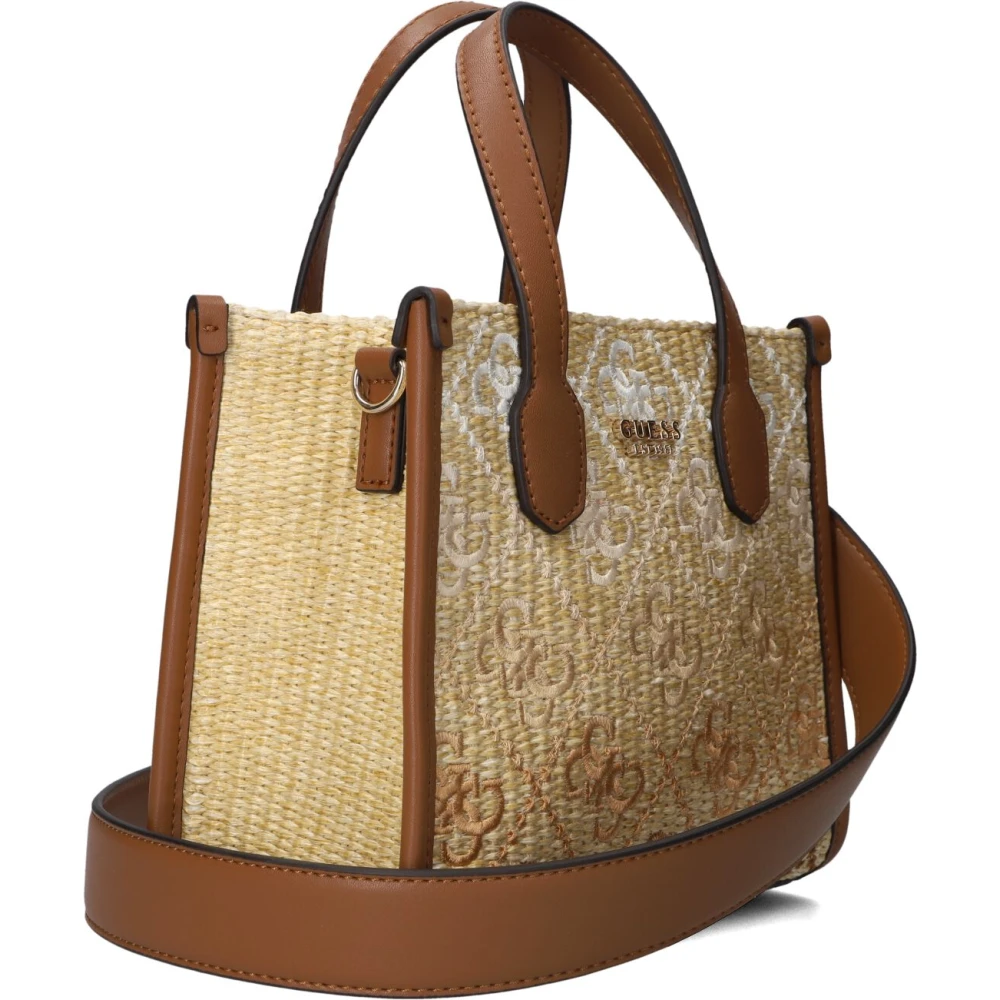 Guess Elegante Mini Tote Tas in Cognac Brown Dames