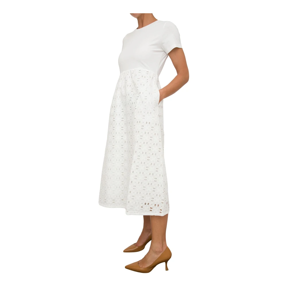 Twinset Witte Midi Jurk met Koord White Dames