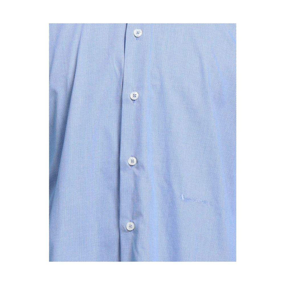 Aquascutum Blauw Katoenen Overhemd Regular Fit Blue Heren