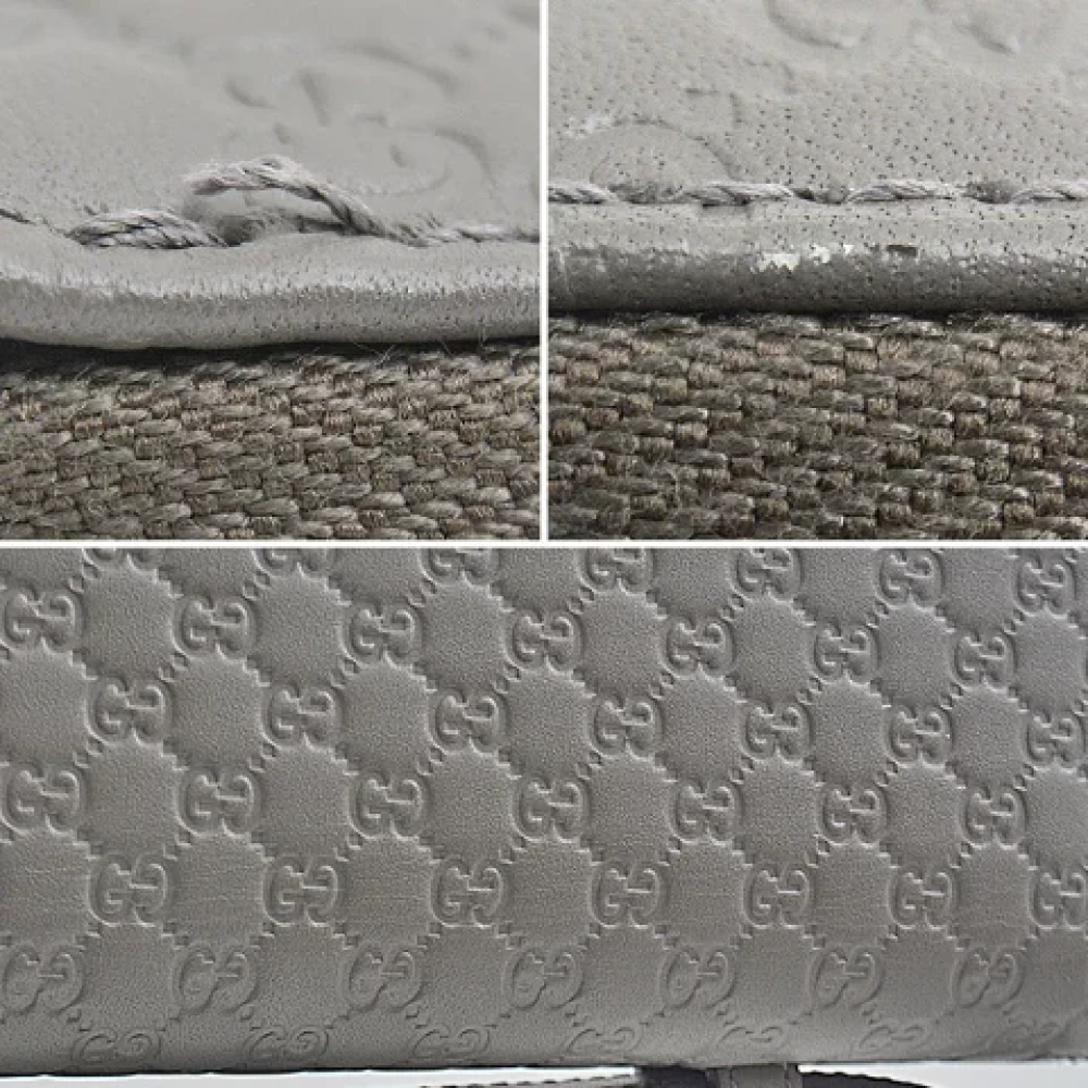 Gucci Vintage Pre-owned Leather wallets Gray Heren