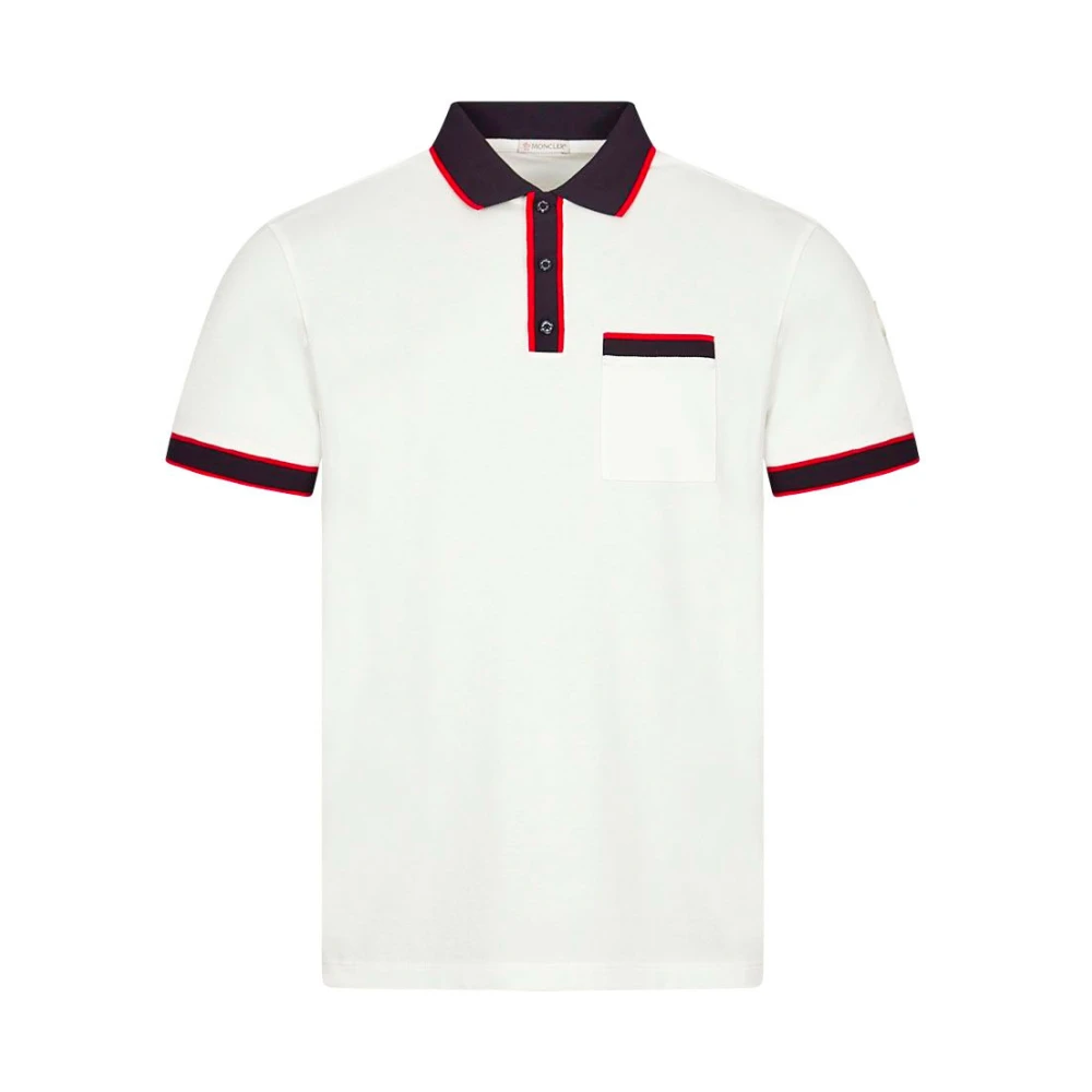 Moncler Klassisk Polo Skjorta Modell J1 091 White, Herr