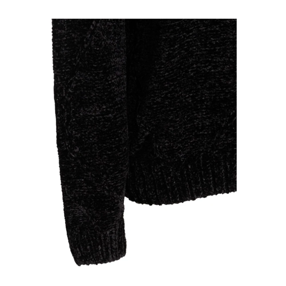 Daily Paper Fluweel gebreide trui met logopatch Black Heren