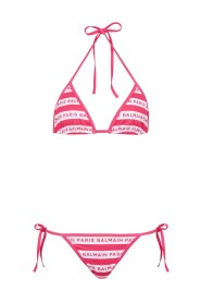 Raspberry Pink Logo-Print Bikini Set