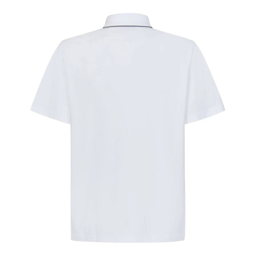 Brioni Witte Katoenen Poloshirt met Logo Borduursel White Heren