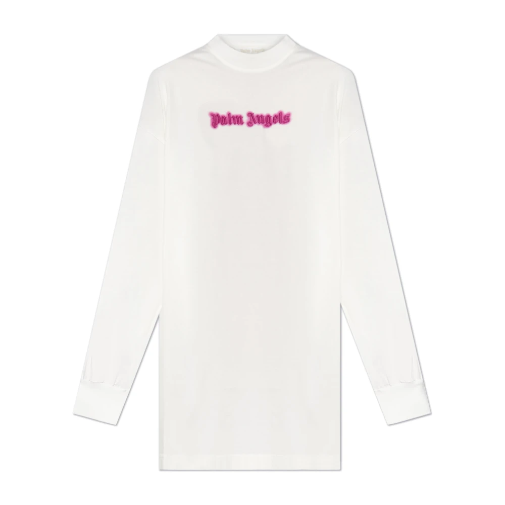 Palm Angels Jurk met Logo White Dames