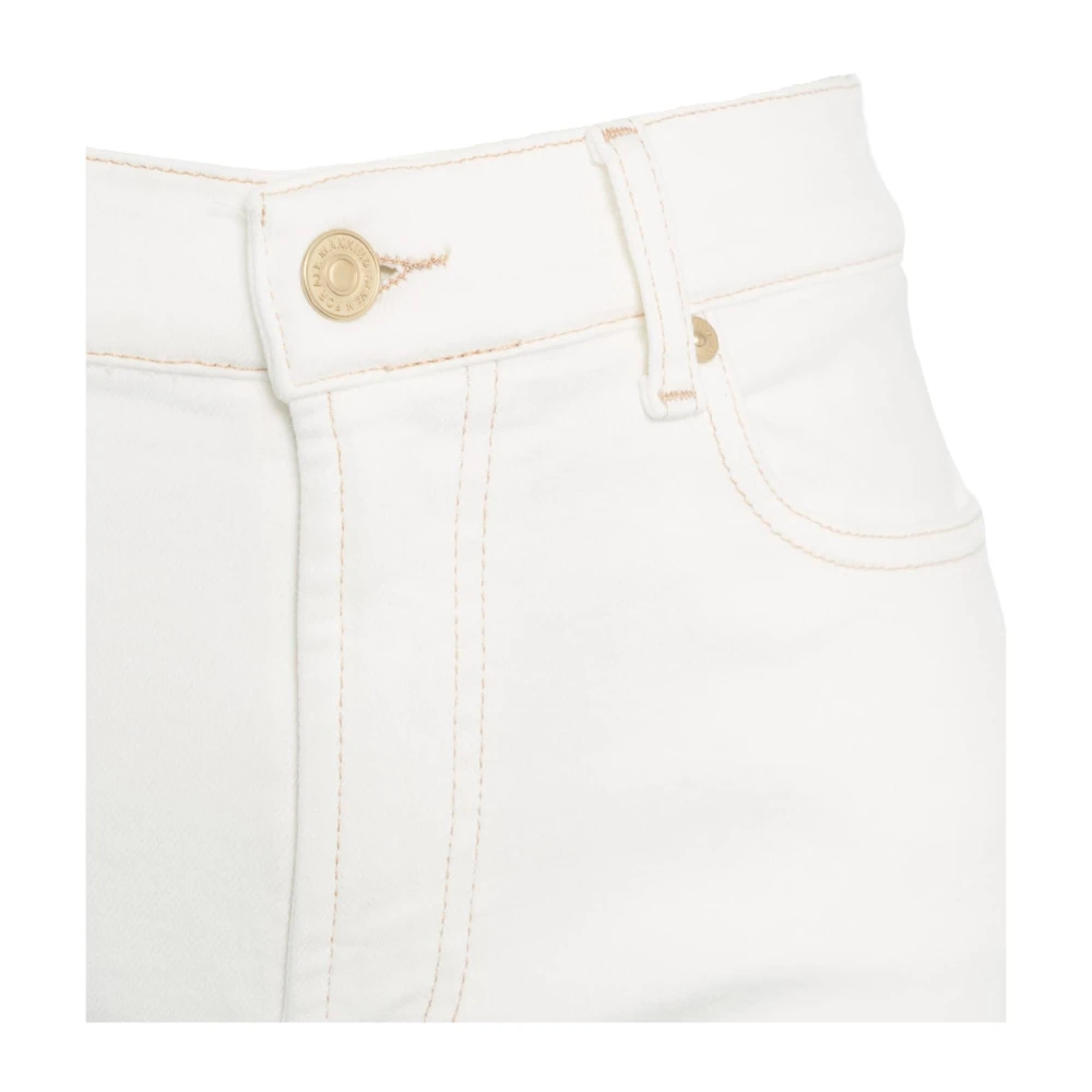 7 For All Mankind Witte Wide Leg Jeans Lotta Sugar White Dames