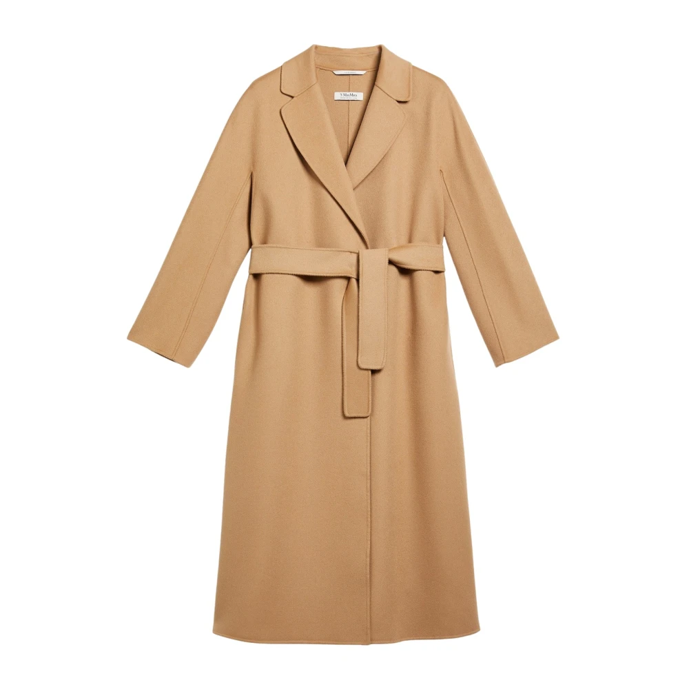 Max Mara Lange wollen jas met kimonomouwen Beige Dames