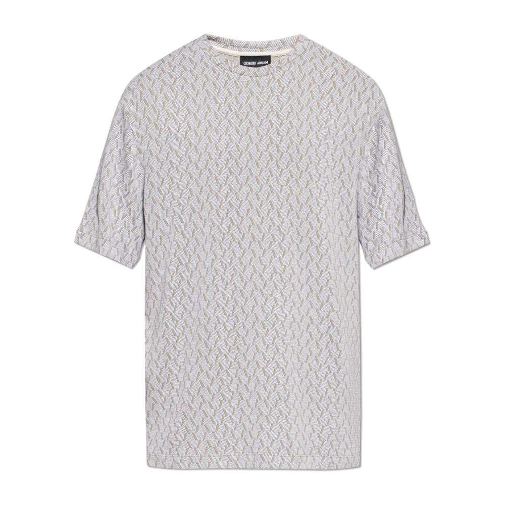 Giorgio Armani Herr Grå Toppar M, Mönstrad T-Shirt