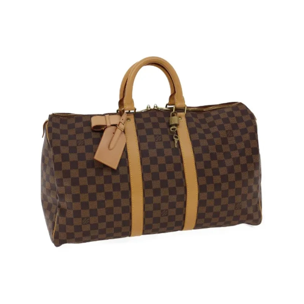 Pre-owned Brunt skinn Louis Vuitton Keepall