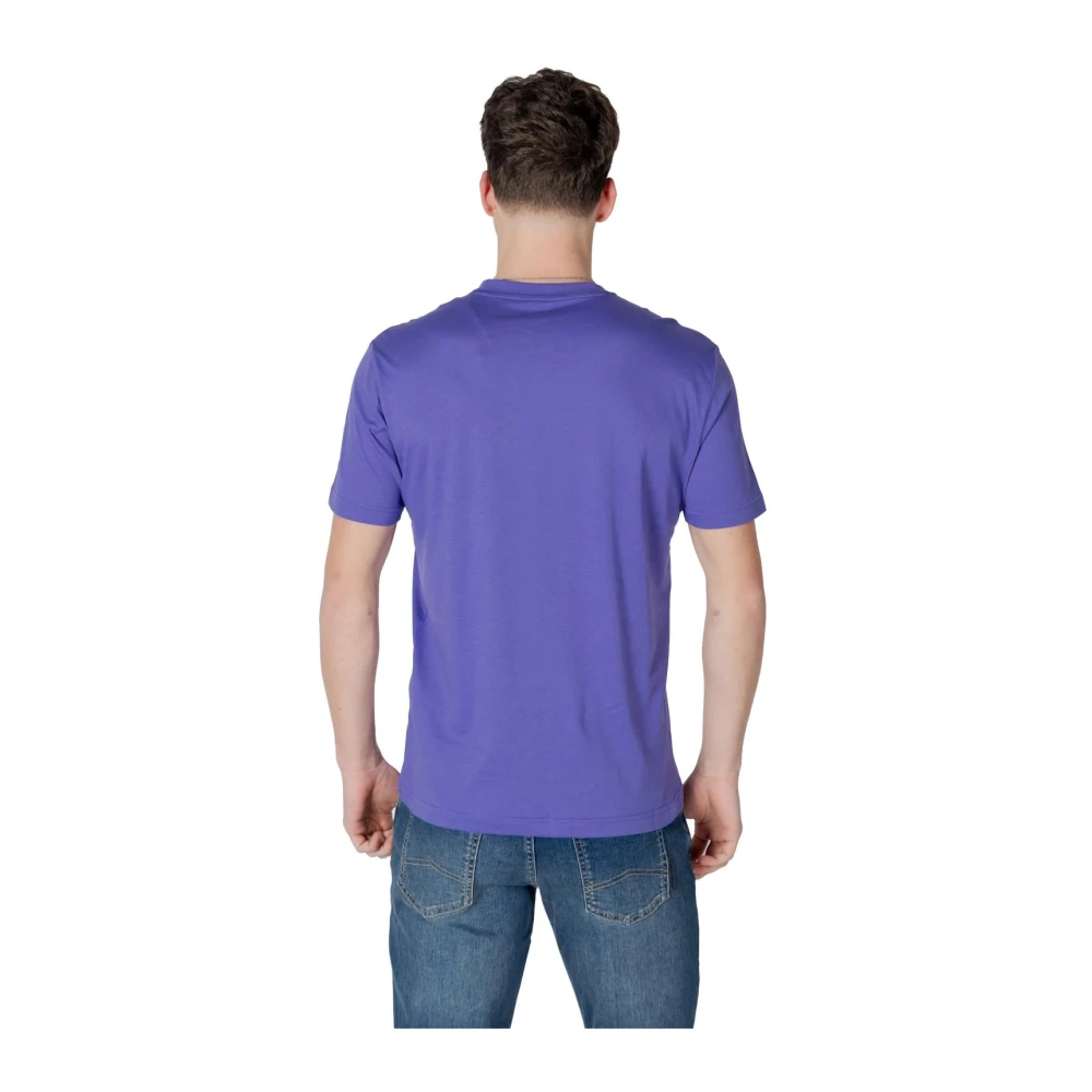 Emporio Armani EA7 Paarse Effen Ronde Hals T-shirt Purple Heren