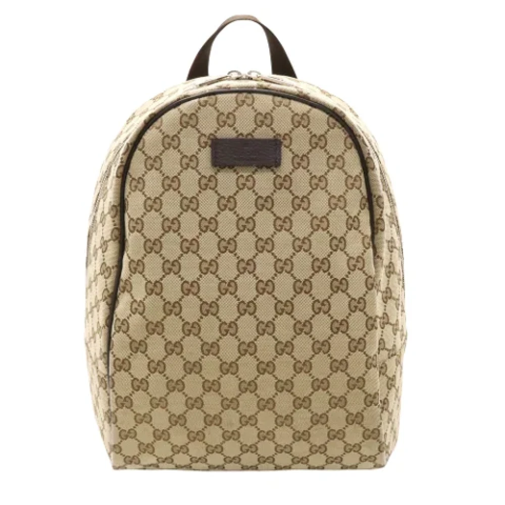 Gucci Vintage Pre-owned Canvas backpacks Brown Dames