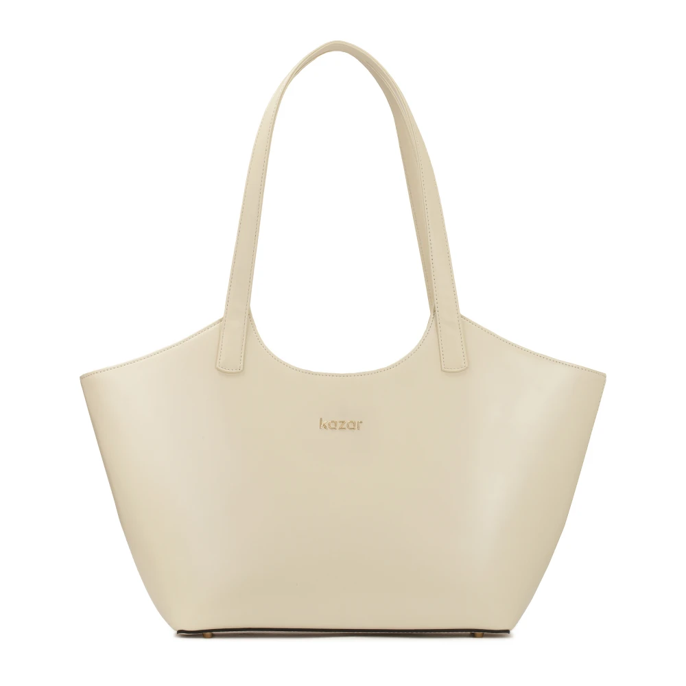 Kazar Grote schoudertas met stijve constructie Beige Dames