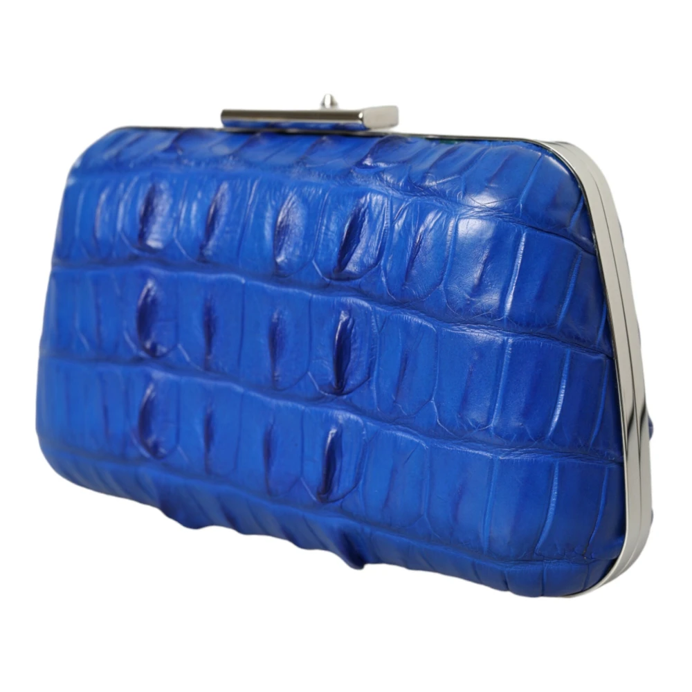 Balenciaga Elektrisch Blauwe Krokodillenleren Clutch Blue Dames