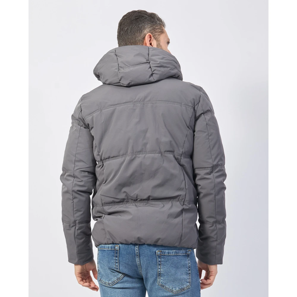 YES ZEE Grijze Gewatteerde Hoodiejas Gray Heren