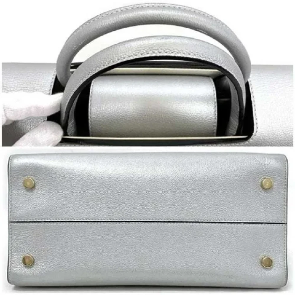 Dior Vintage Pre-owned Leather totes Gray Dames