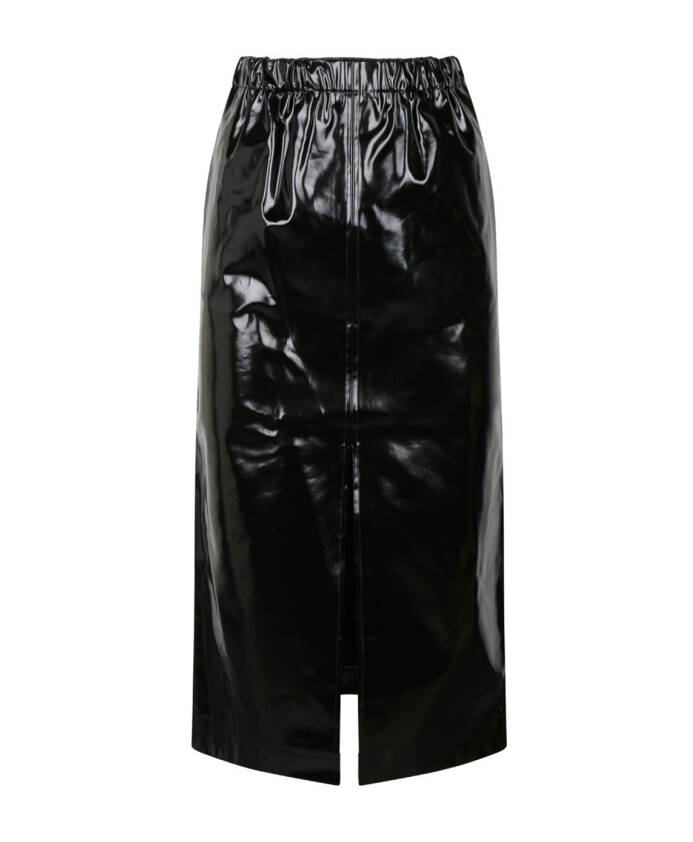 black-patent-leather-midi-skirt