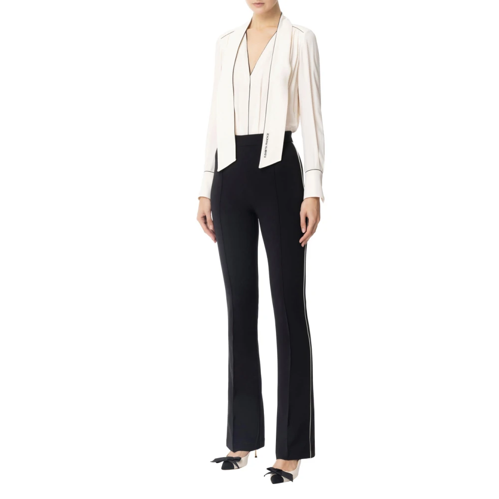Elisabetta Franchi Ivoor Georgette en Crepe Jumpsuit White Dames