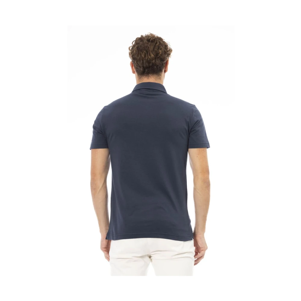 Baldinini Chique Blauw Geborduurd Logo Polo Blue Heren