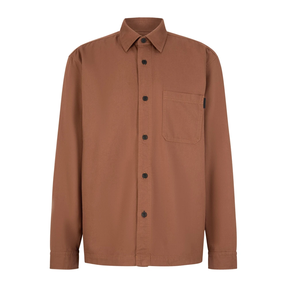 Joop! Bruine denim shirt met achterprint Brown Heren