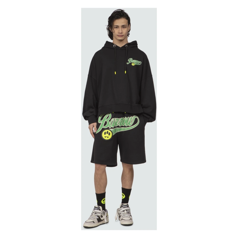 Barrow bermuda In Felpa Old School Print Black Unisex