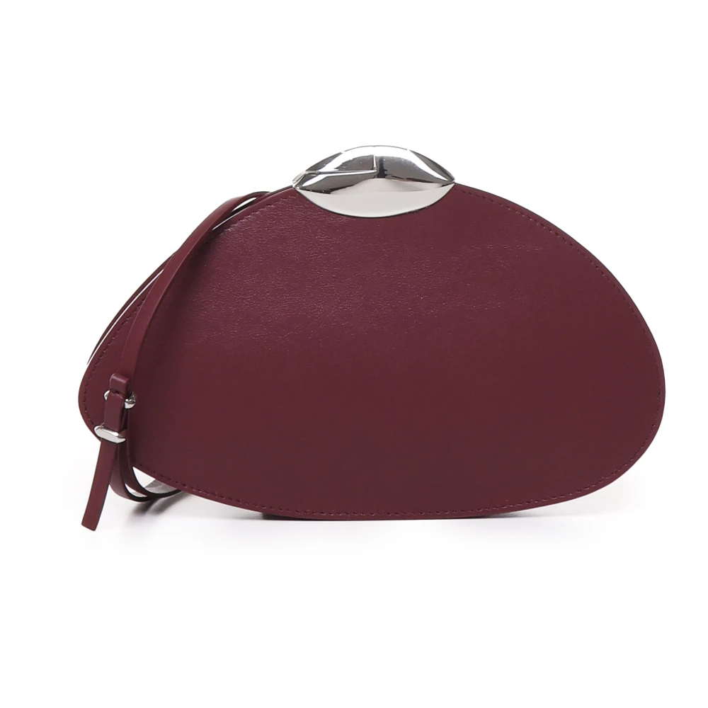 Benedetta Bruzziches Bordeaux Leren Clutch met Schouderband Red Dames