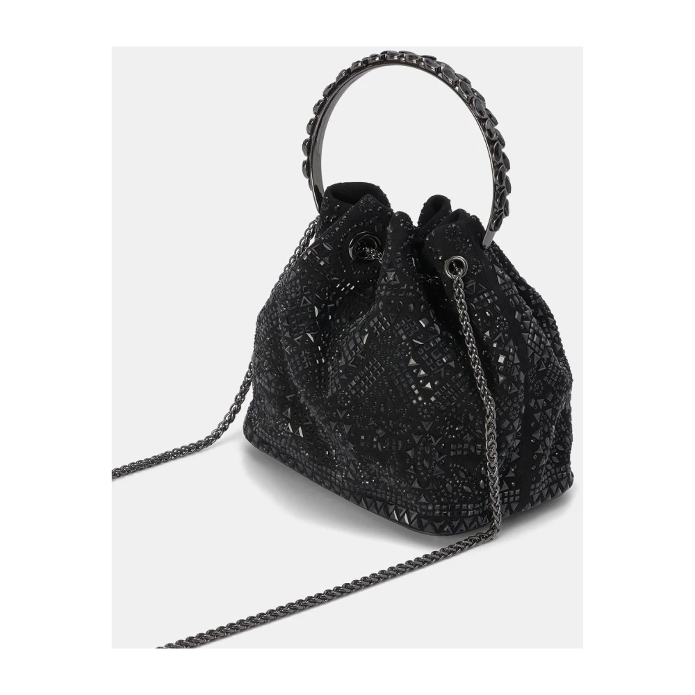 Alma en Pena Rhinestone Clutch Tas Black Dames