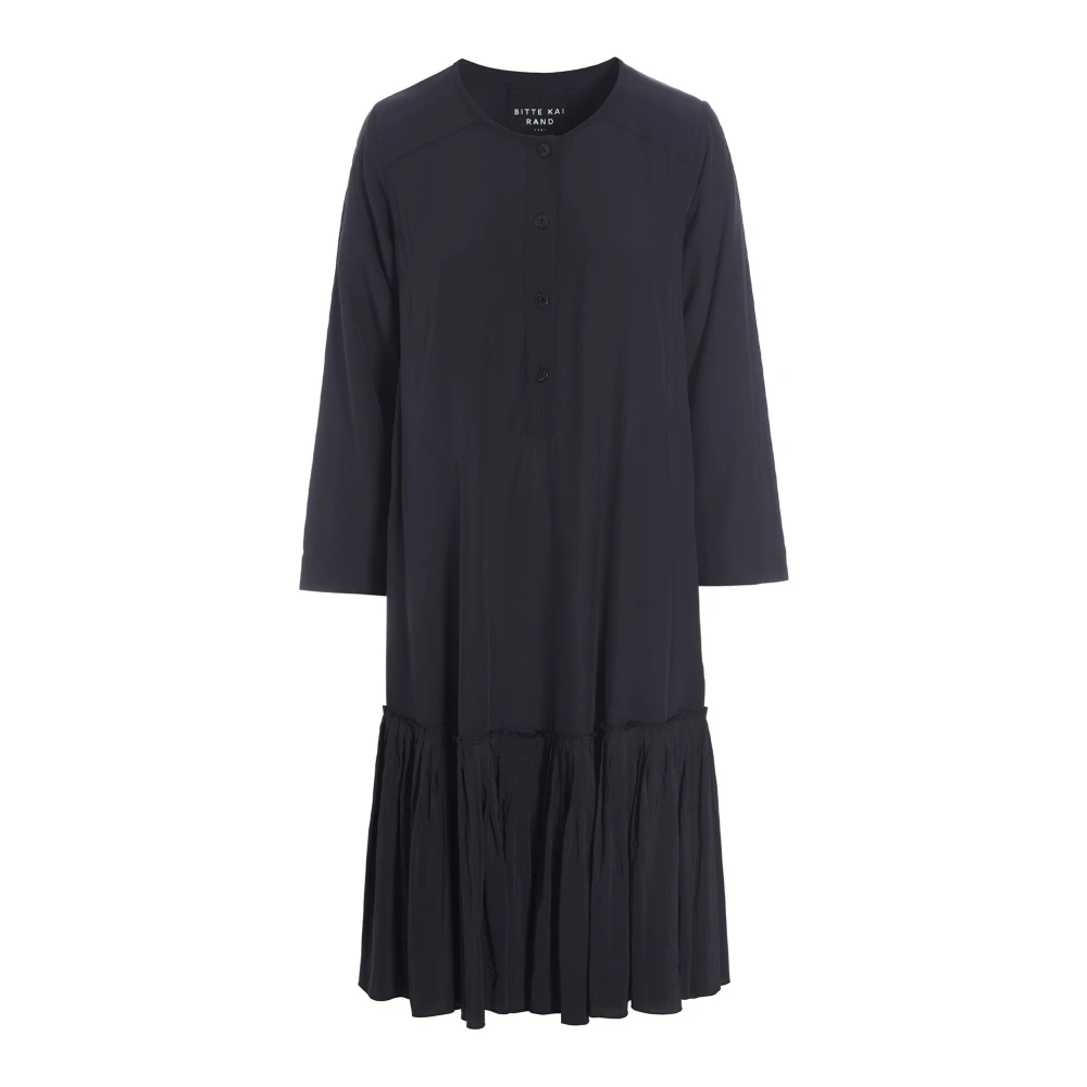 Bitte Kai Rand Zwarte Geplooide Jurk Okazaki Stijl Black Dames