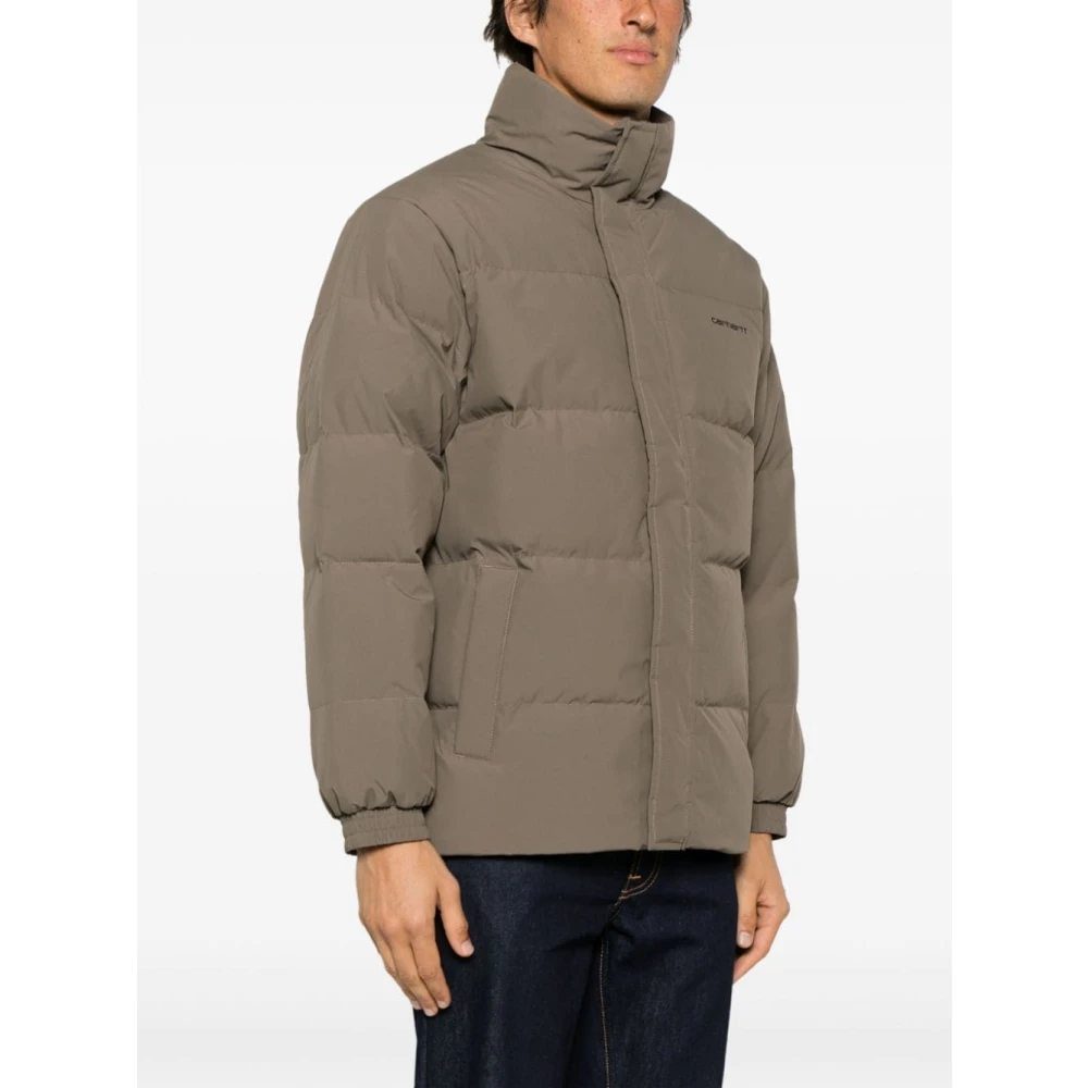 Carhartt WIP Gewatteerde jassen met logo print Green Heren