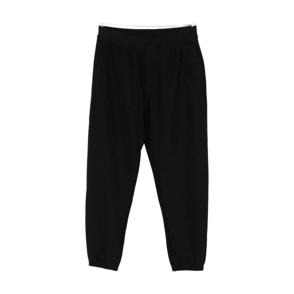 Emporio Armani Men's Black Sweatpants, L, Patterned Track Trousers