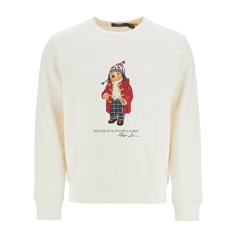 Polo Ralph Lauren Ikonisk Polo Bear Crewneck Sweatshirt White, Herr