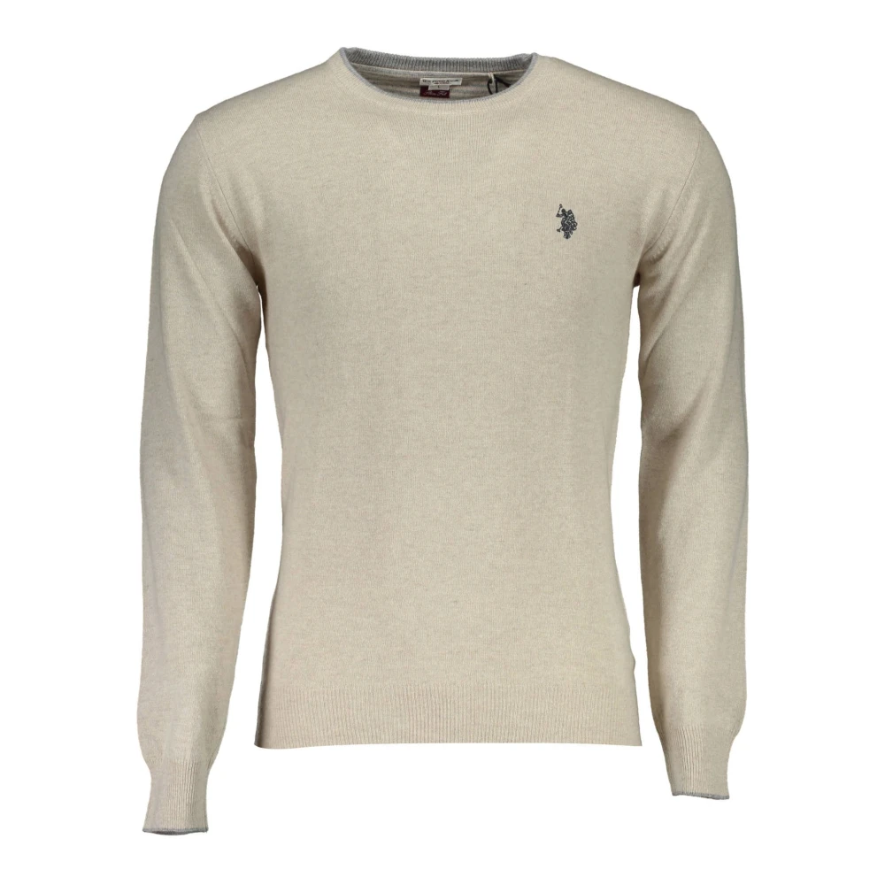 U.s. Polo Assn. Mannelijk Beige Slim Round-Neck Sweater