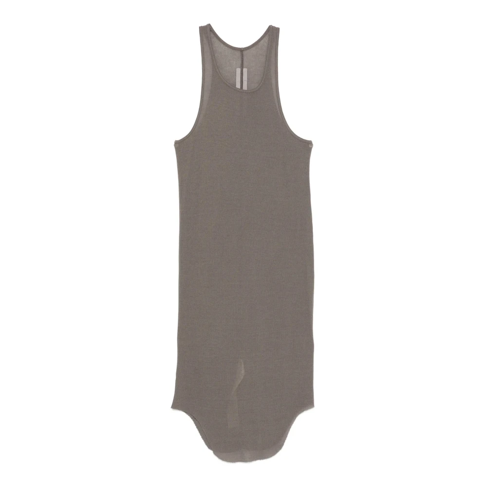 Rick Owens Gray Sleeveless Jumpers, Male, M, Ribbed Tank Top