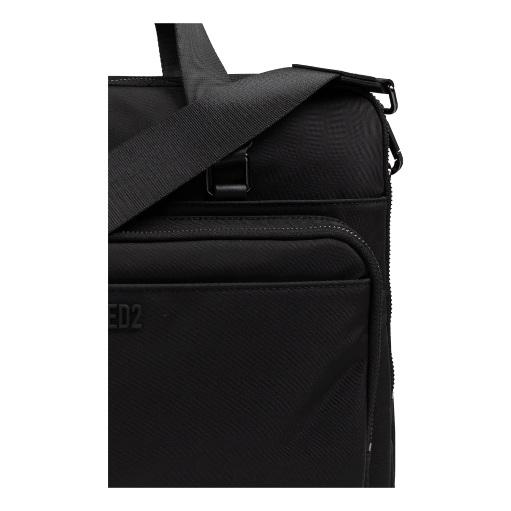 Dsquared2 Aktetas met logo Black Heren