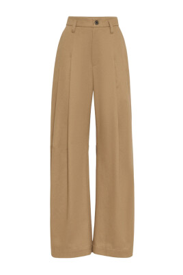 camel-brown-front-button-fastening-pants