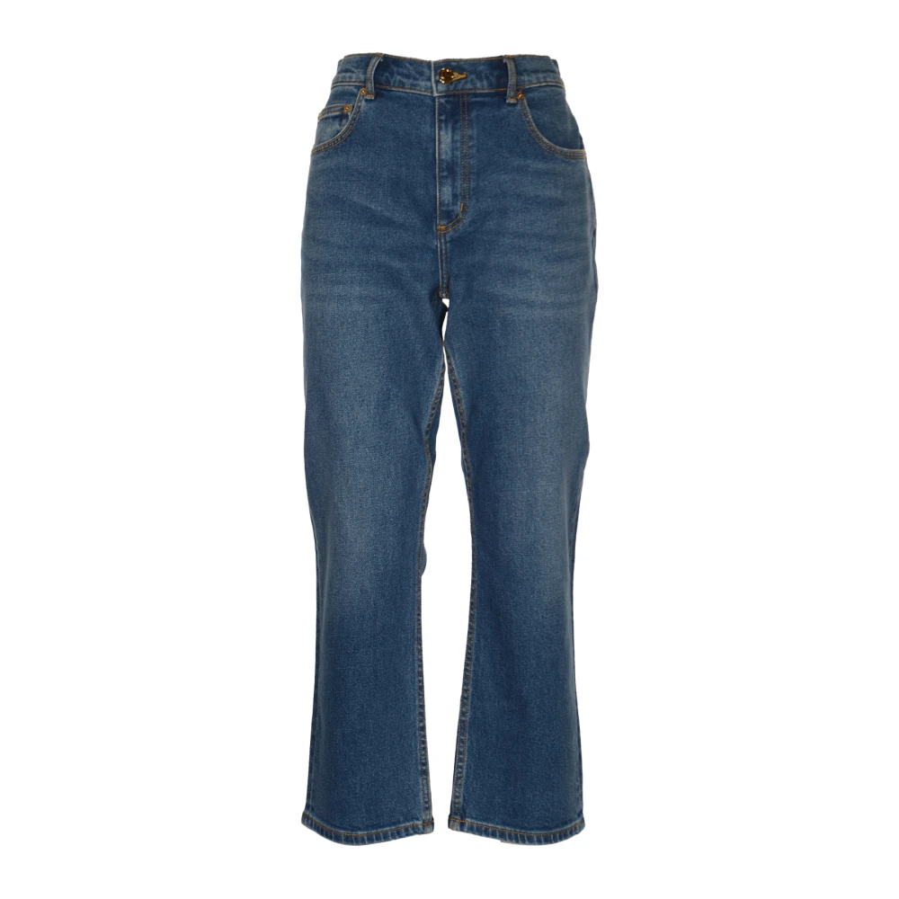 Tory Burch Flared Cropped Jeans Blue, Dam