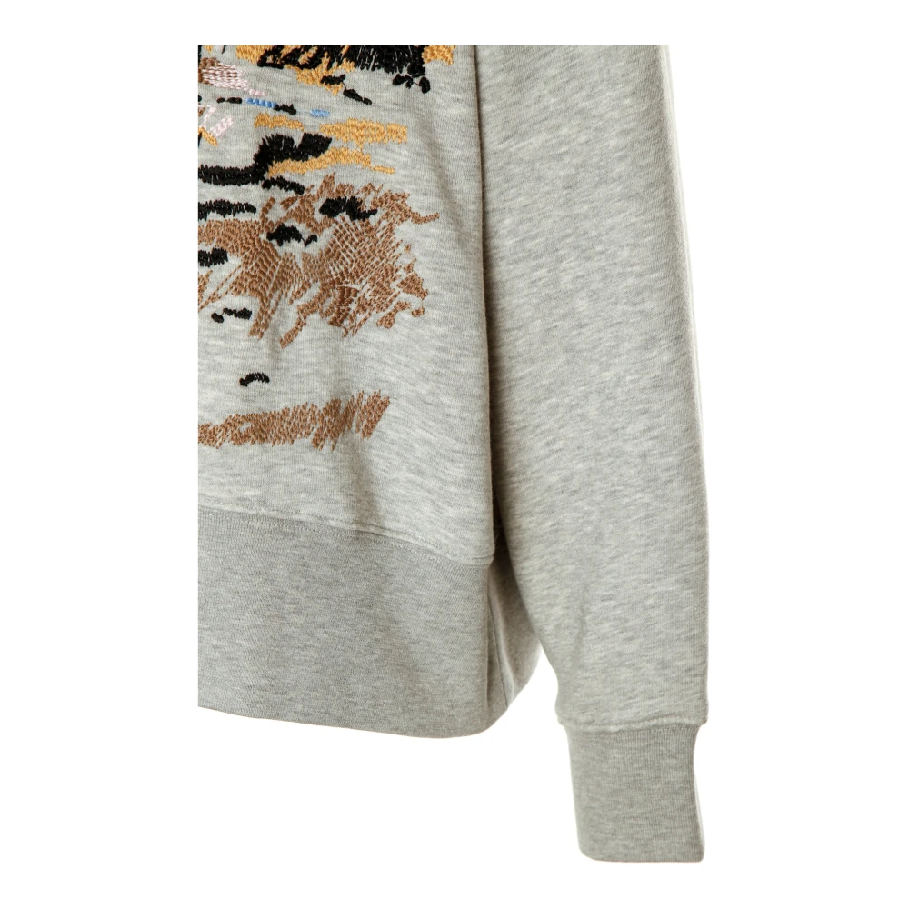 Munthe Elegant Geborduurd Sweatshirt Gray Dames