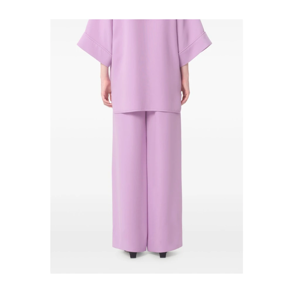 Valentino Lila Zijden Flared Broek Purple Dames