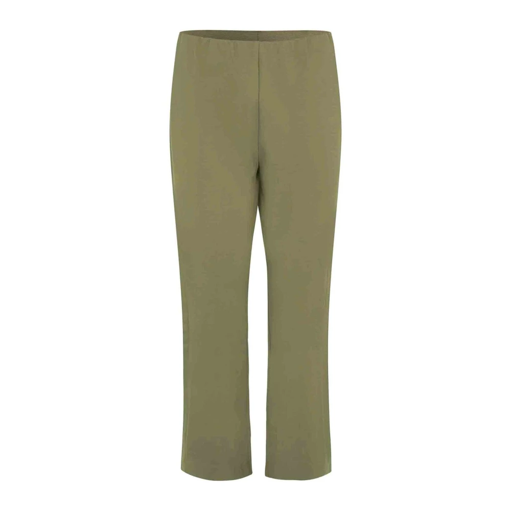 Masai Mujer Verdes Pantalones Con Cintura Elástica Y Pierna Recta