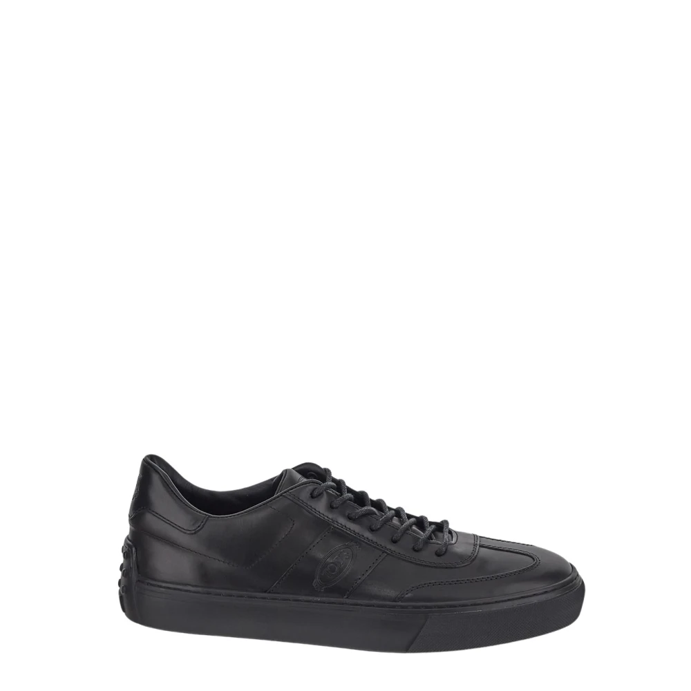 TOD'S Leren Lace-Up Sneaker Black Heren