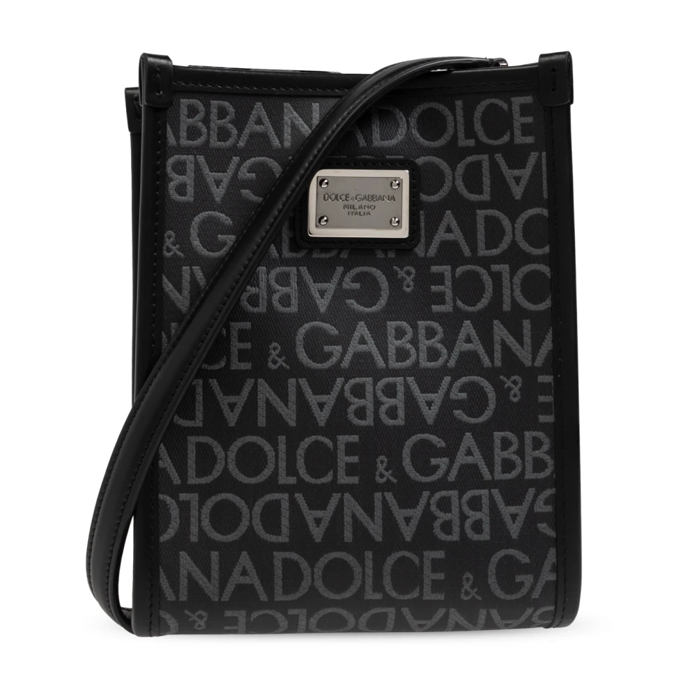 Dolce & Gabbana Men's Black Shoulder Bag With Logo