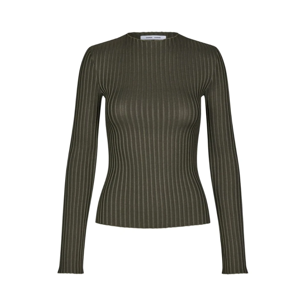 Samsøe Geribbelde LS Top Polyester GRS Green Dames