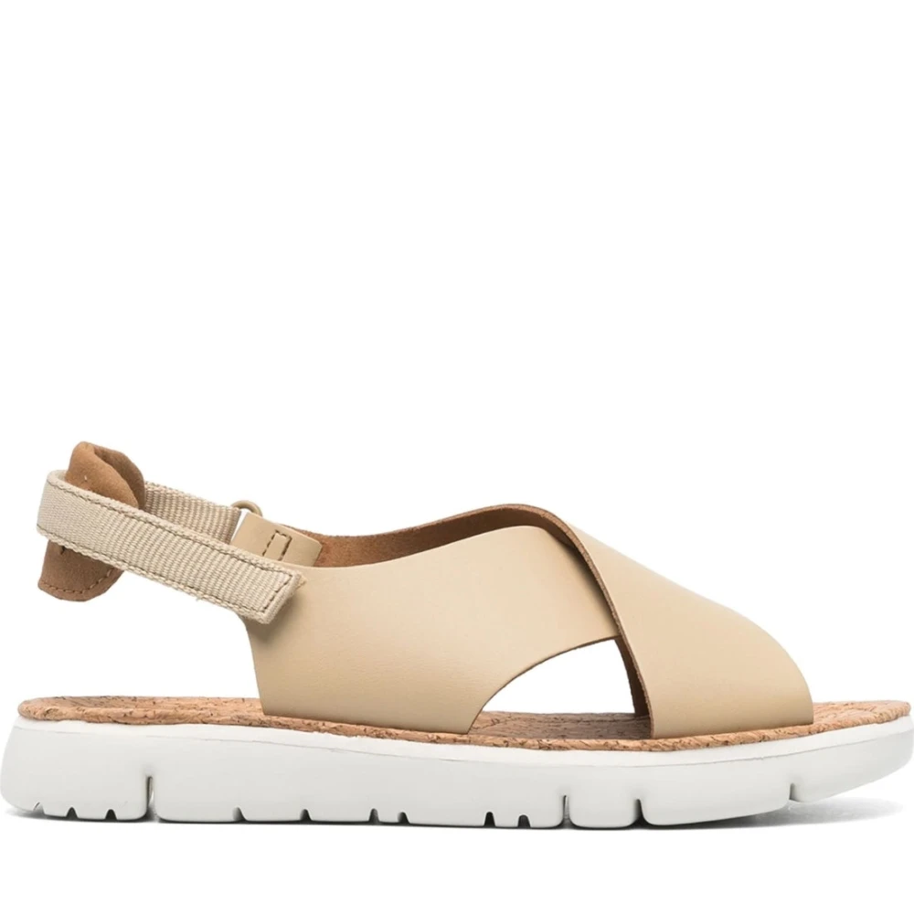 Camper Women's Beige Flat Sandals, 4 Uk, Oruga Sandals