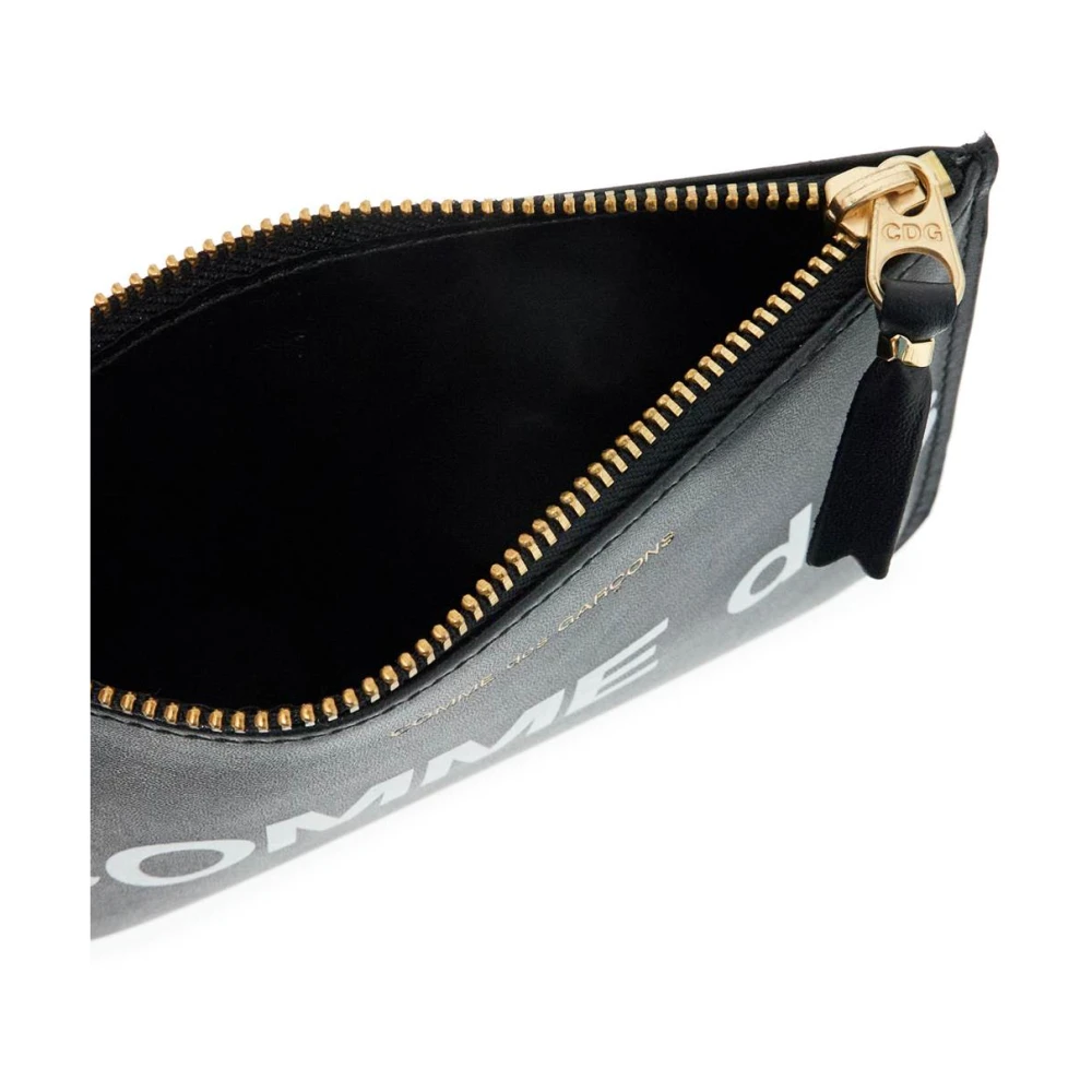 Comme des Garçons Logo Leren Pouch met Ritssluiting Black Heren