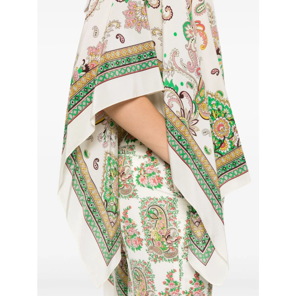 ETRO Witte Zijden Jas Dames Buitenkleding Multicolor Dames
