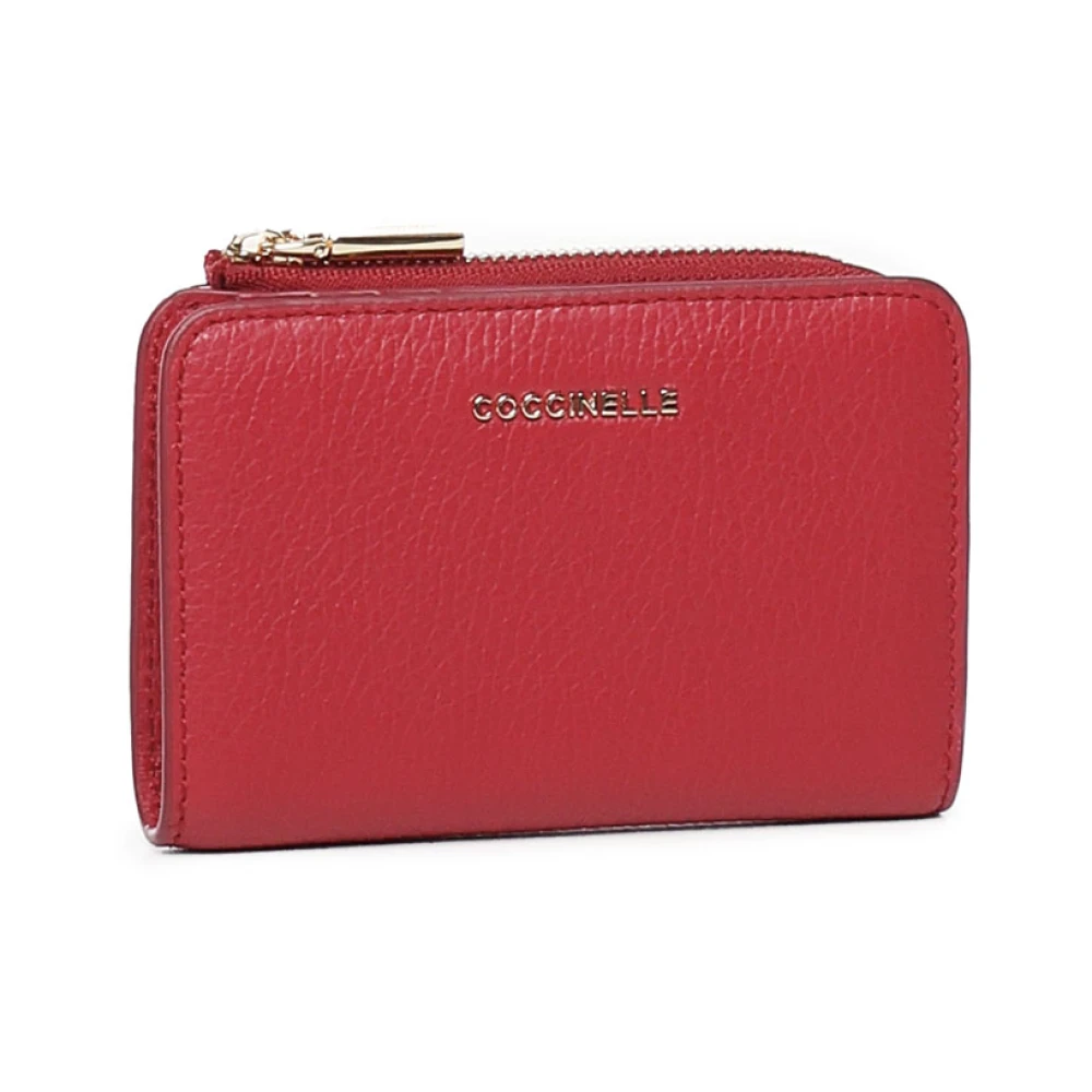 Coccinelle Rode Leren Portemonnee met Muntvak Red Dames