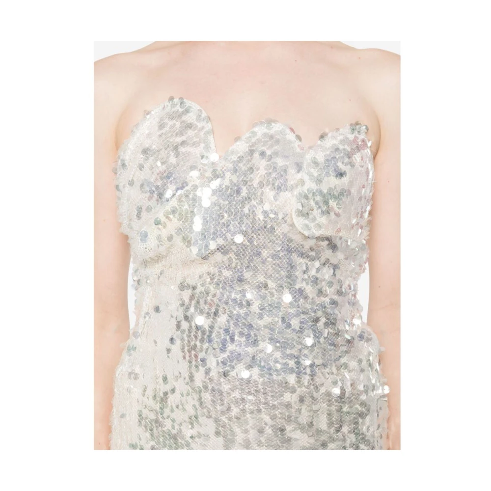 Christopher Esber Strapless Pailletten Versierde Witte Jurk White Dames