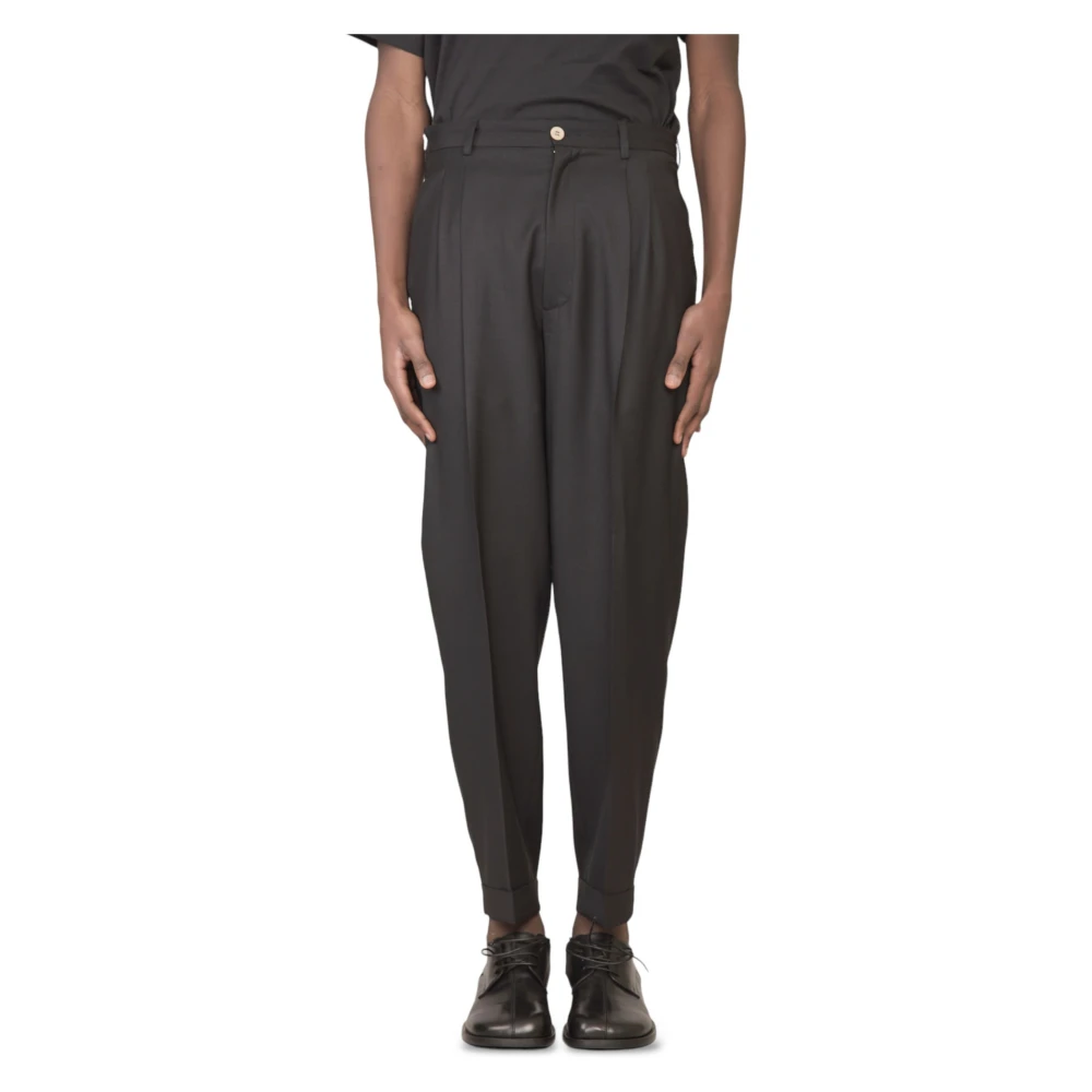 Magliano Stijlvolle Dubbel Geplooide Broek Black Heren