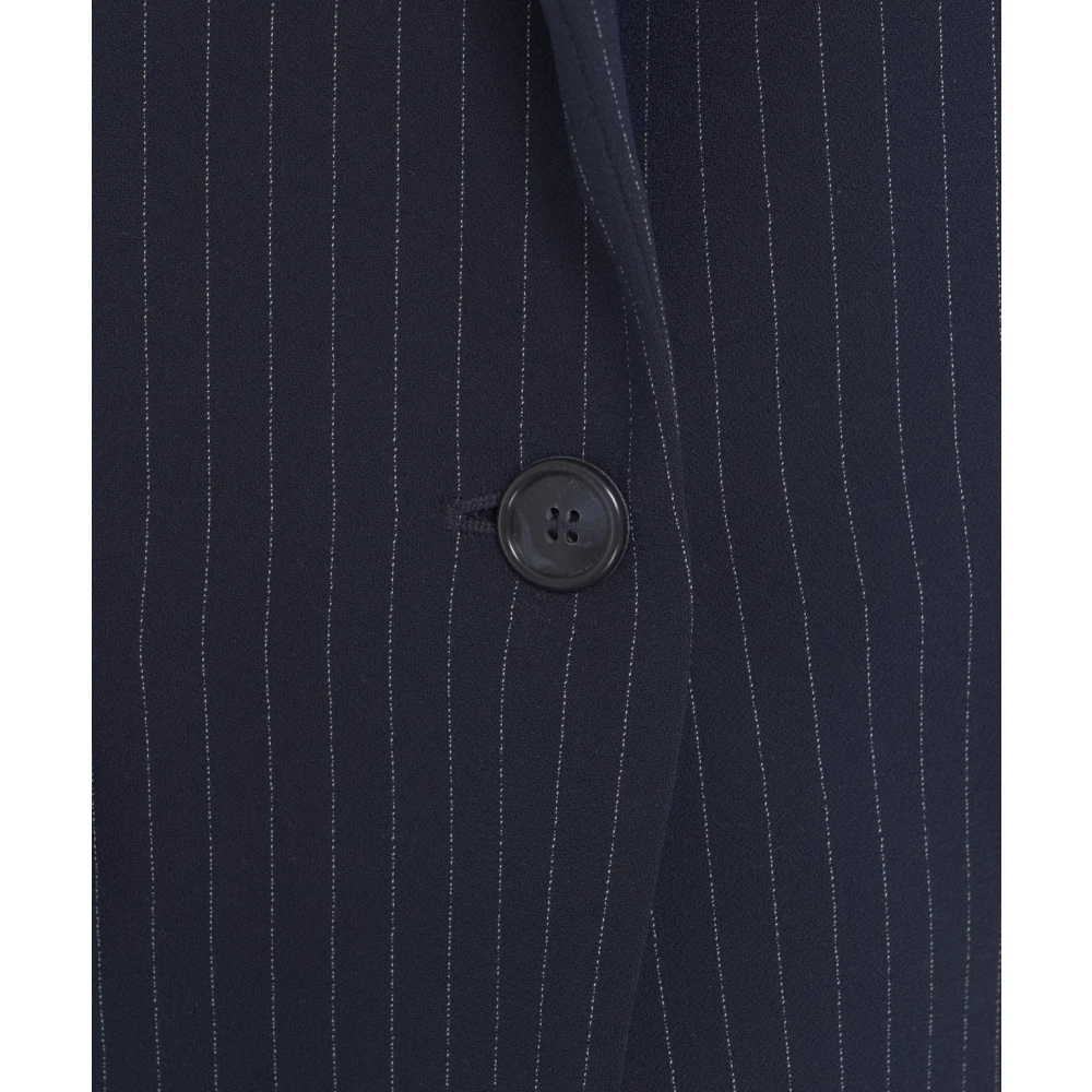 Ottod'Ame Blauwe Single-Breasted Blazer met Pinstripes Blue Dames